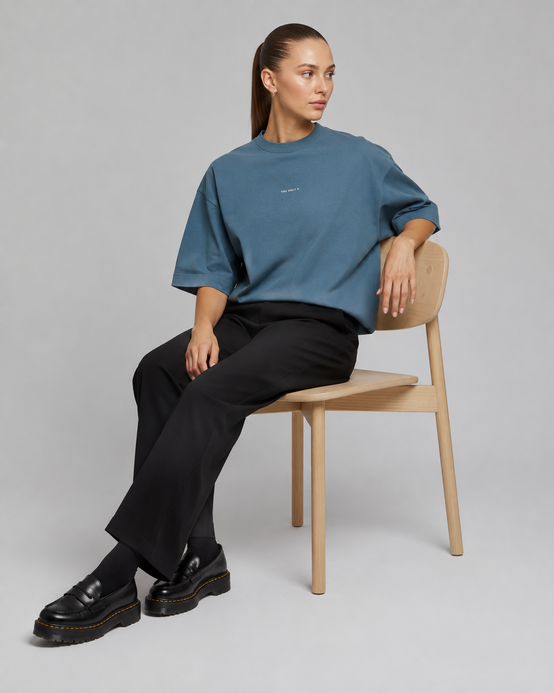Slate Blue Boxy Tee