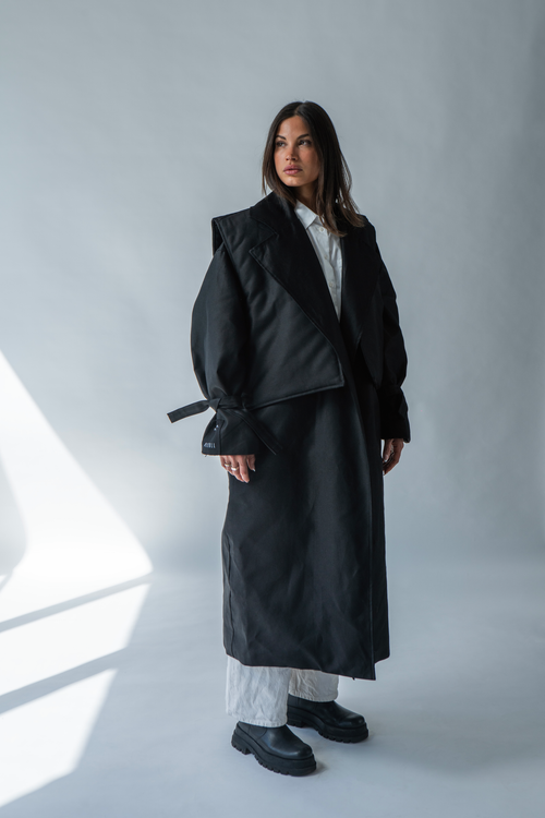 BLACK TRENCH COAT 3in1